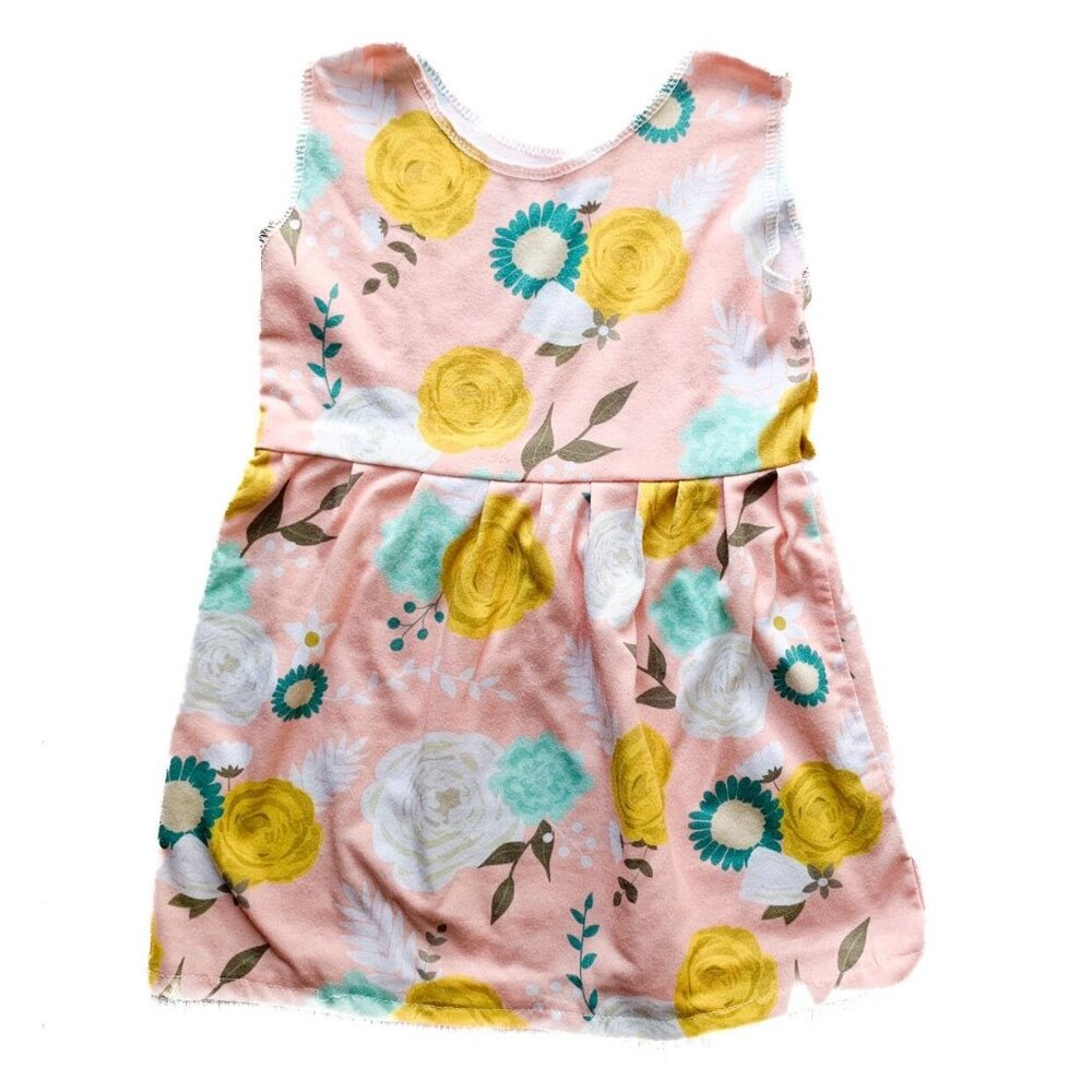 Handmade Floral Print Sleeveless Dress
